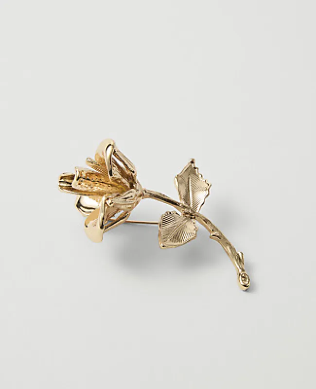 Ann Taylor Metal Rose Brooch made by Ann Taylor