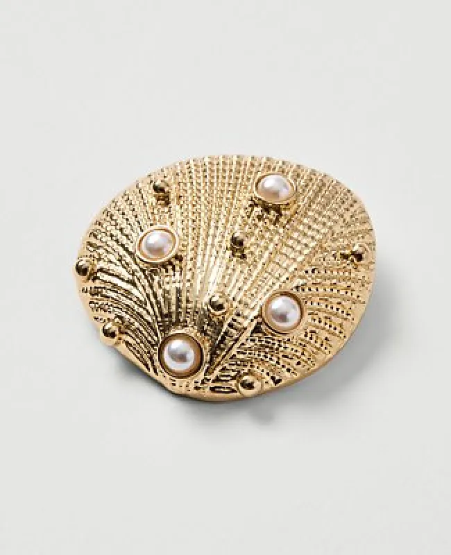Ann Taylor Metal Shell Brooch made by Ann Taylor