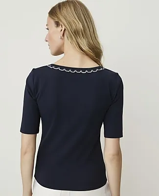Ann Taylor Weekend Crochet Trimmed Top sold by Ann Taylor product image thumbnail 2