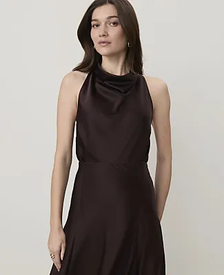 Ann Taylor Satin Cowl Neck Halter Top sold by Ann Taylor