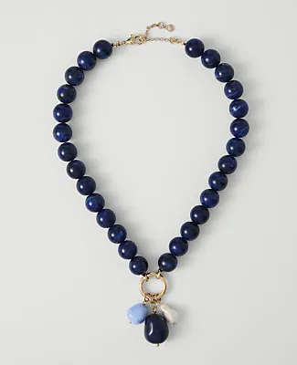 Ann Taylor Lapis Beaded Charm Necklace sold by Ann Taylor