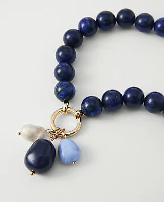 Ann Taylor Lapis Beaded Charm Necklace sold by Ann Taylor product image thumbnail 2