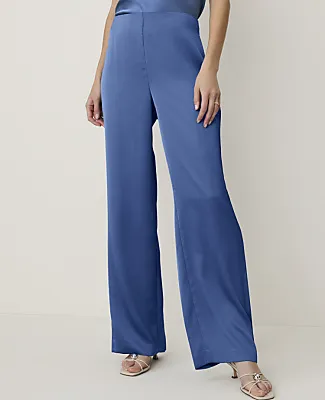 Ann Taylor The Side Zip Straight Pant in Satin sold by Ann Taylor product image thumbnail 2
