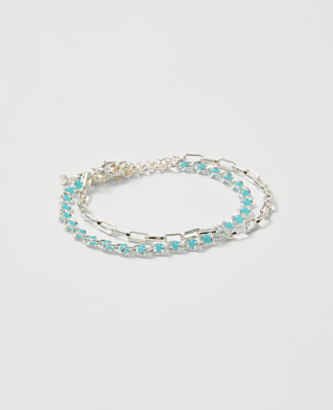 Ann Taylor Chain Link and Beaded Bracelet Set made by Ann Taylor