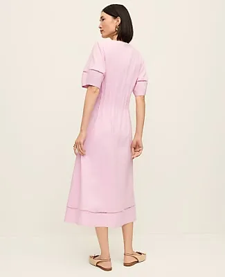 Ann Taylor Petite Pintuck Linen Blend Midi Dress sold by Ann Taylor product image thumbnail 2