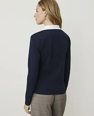 Ann Taylor Contrast Collar Henley Top sold by Ann Taylor product image thumbnail 2