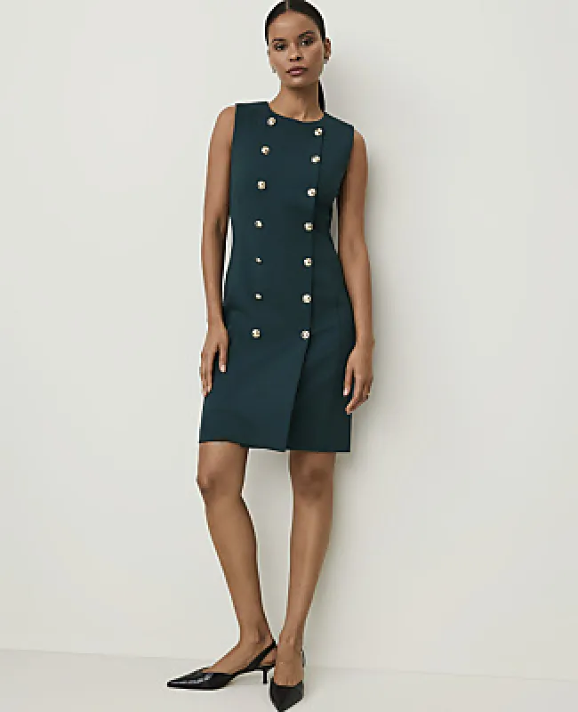 Ann Taylor Crew Neck Button Shift Dress made by Ann Taylor