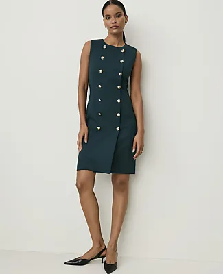 Ann Taylor Crew Neck Button Shift Dress sold by Ann Taylor