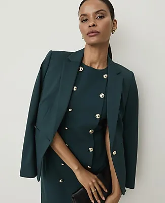Ann Taylor Crew Neck Button Shift Dress sold by Ann Taylor product image thumbnail 3