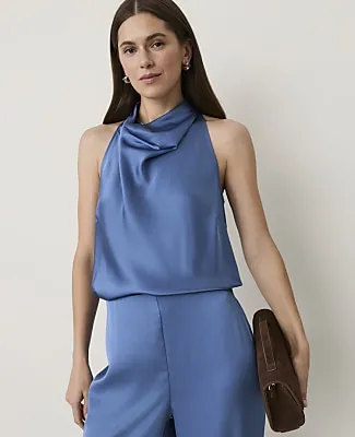 Ann Taylor Satin Cowl Neck Halter Top sold by Ann Taylor