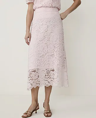 Ann Taylor Petite Scalloped Trim Lace Midi Skirt sold by Ann Taylor product image thumbnail 2