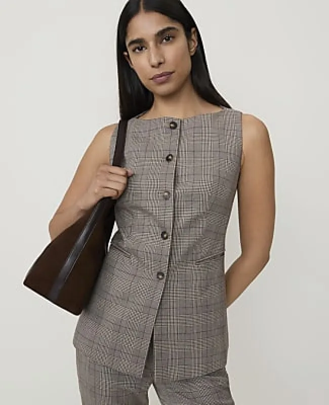 Ann Taylor The Plaid Boatneck Vest made by Ann Taylor
