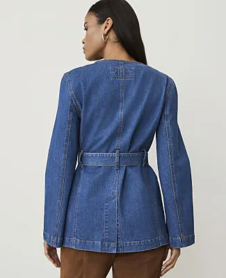 Ann Taylor Belted Denim Jacket sold by Ann Taylor product image thumbnail 2