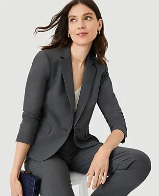 Ann Taylor The Notched Single Button Blazer in Seasonless Stretch sold by Ann Taylor product image thumbnail 3