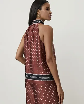 Ann Taylor Geo Print Sleeveless Tie Neck Blouse sold by Ann Taylor product image thumbnail 2