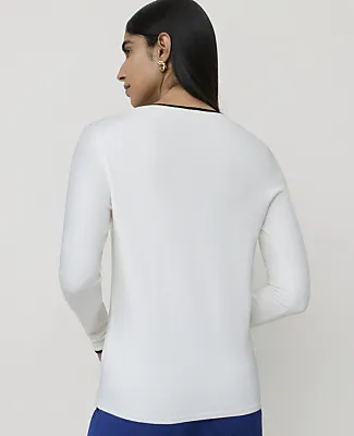 Ann Taylor Petite Tipped Essential Crew Neck Sweater sold by Ann Taylor product image thumbnail 2