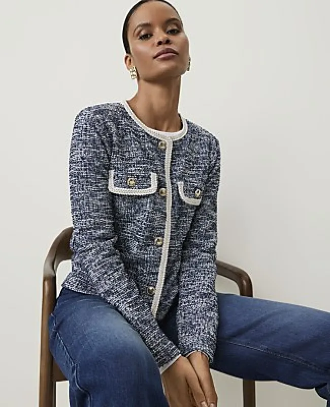 Ann Taylor Crew Neck Jacket in Tweed made by Ann Taylor