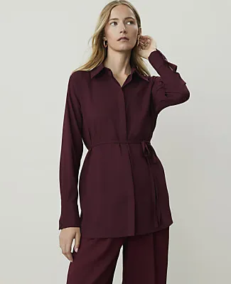 Ann Taylor Tie Waist Tunic Shirt sold by Ann Taylor