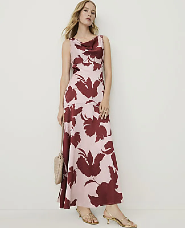 Ann Taylor Petite Floral Cowl Neck Maxi Dress made by Ann Taylor