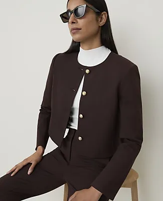 Ann Taylor The Crew Neck Jacket in Ponte sold by Ann Taylor product image thumbnail 3