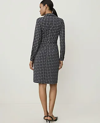 Ann Taylor Petite Geo Print Collared Wrap Midi Dress sold by Ann Taylor product image thumbnail 2