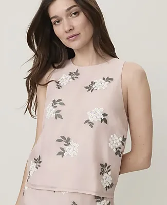 Ann Taylor Petite Sequin Embellished Top in Organza sold by Ann Taylor