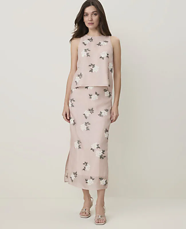 Ann Taylor Sequin Embellished Midi Skirt in Organza made by Ann Taylor