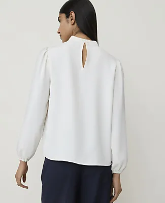 Ann Taylor Petite Mock Neck Ruffle Trim Blouse sold by Ann Taylor product image thumbnail 2