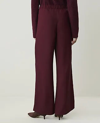 Ann Taylor The Petite Drawstring Wide-Leg Pant in Satin sold by Ann Taylor product image thumbnail 3