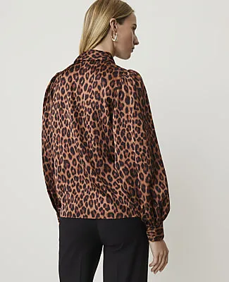 Ann Taylor Petite Animal Print Blouson Sleeve Shirt sold by Ann Taylor product image thumbnail 2