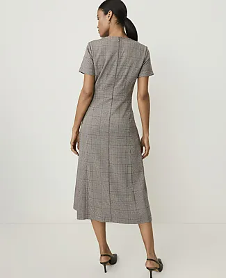 Ann Taylor The Petite Plaid Flare Dress sold by Ann Taylor product image thumbnail 2