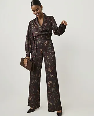 Ann Taylor The Paisley Side Zip Pant in Satin sold by Ann Taylor product image thumbnail 2