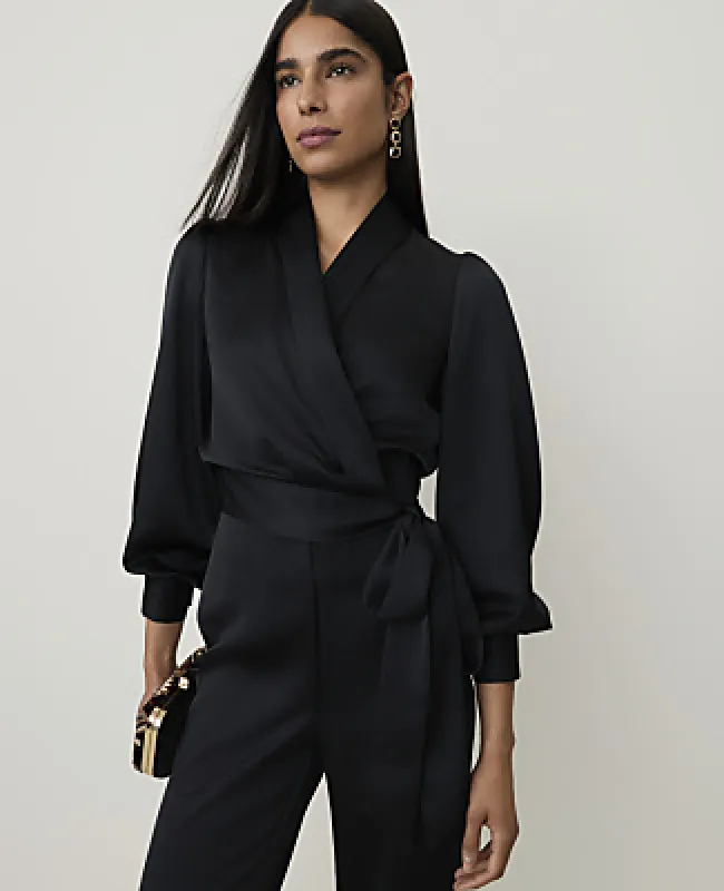 Ann Taylor Wrap Blouse in Satin made by Ann Taylor