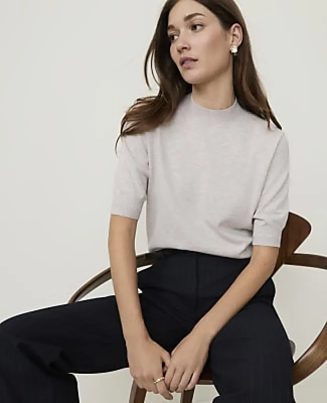 Ann Taylor Mock Neck Modern Sweater Tee made by Ann Taylor