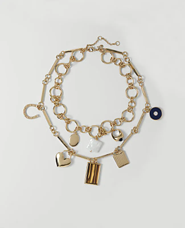 Ann Taylor Layered Charm Necklace made by Ann Taylor