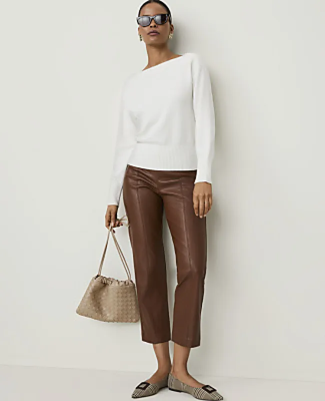 Ann Taylor The Side Zip Ankle Pant in Faux Leather made by Ann Taylor
