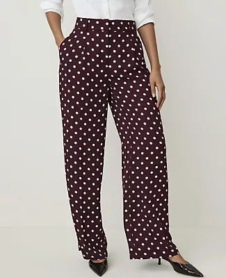 Ann Taylor The Petite Polka Dot Pleated Wide-Leg Pant sold by Ann Taylor product image thumbnail 2