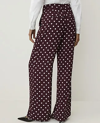 Ann Taylor The Petite Polka Dot Pleated Wide-Leg Pant sold by Ann Taylor product image thumbnail 3