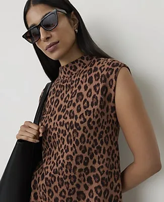 Ann Taylor Animal Print Mini Sweater Dress sold by Ann Taylor product image thumbnail 3