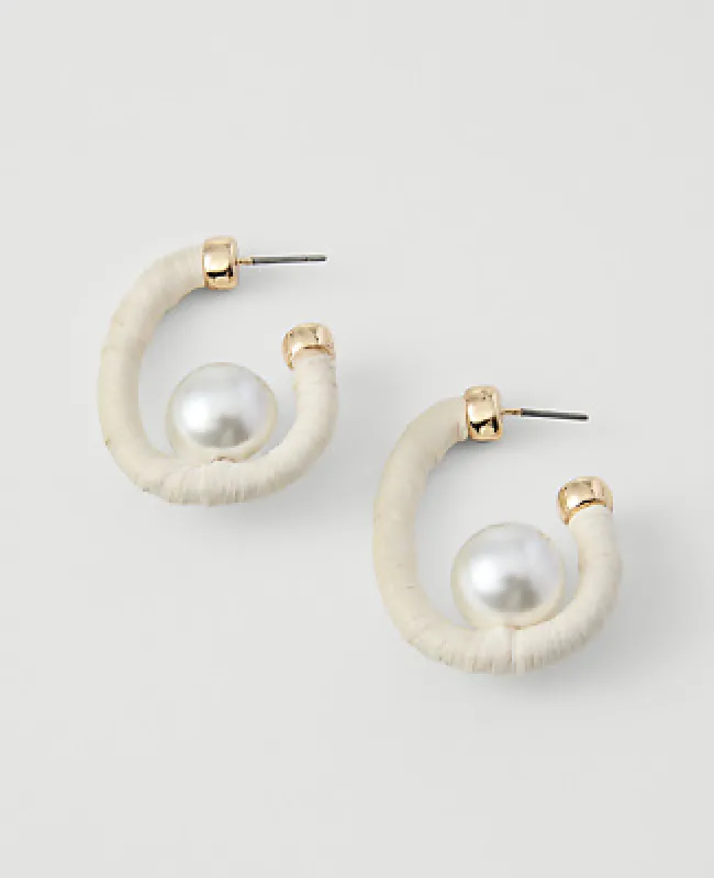 Ann Taylor Threaded Pearl Hoop Earrings made by Ann Taylor