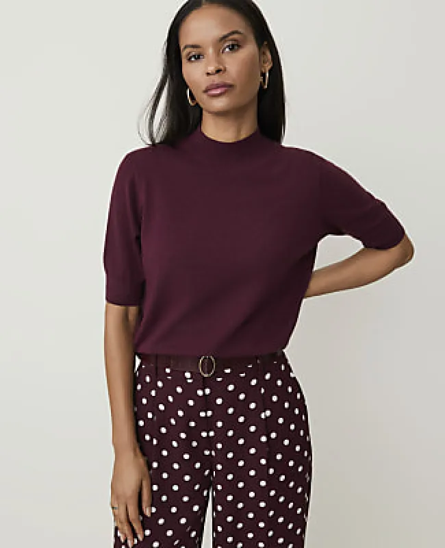 Ann Taylor Mock Neck Modern Sweater Tee made by Ann Taylor