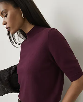 Ann Taylor Mock Neck Modern Sweater Tee sold by Ann Taylor product image thumbnail 3