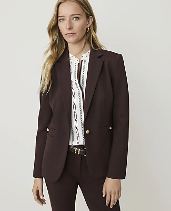 Ann Taylor The Petite Single Button Blazer in Ponte made by Ann Taylor