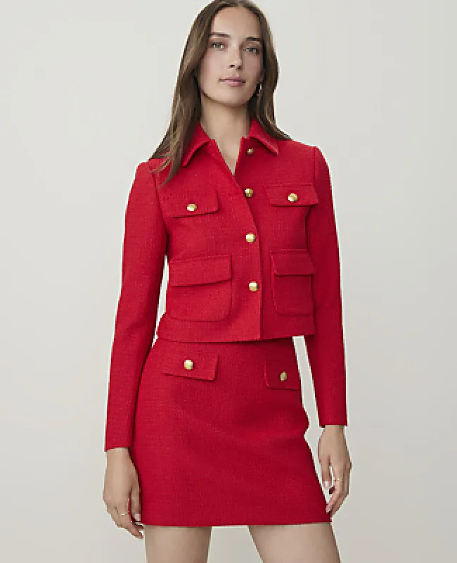 Ann Taylor Collared Jacket in Tweed made by Ann Taylor
