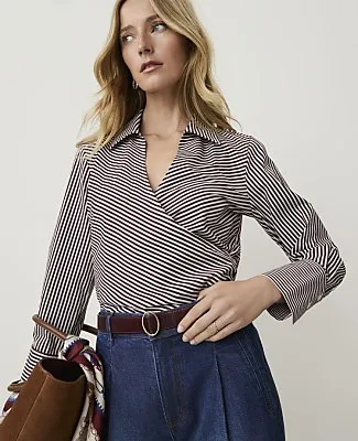 Ann Taylor Striped Wrap Blouse sold by Ann Taylor