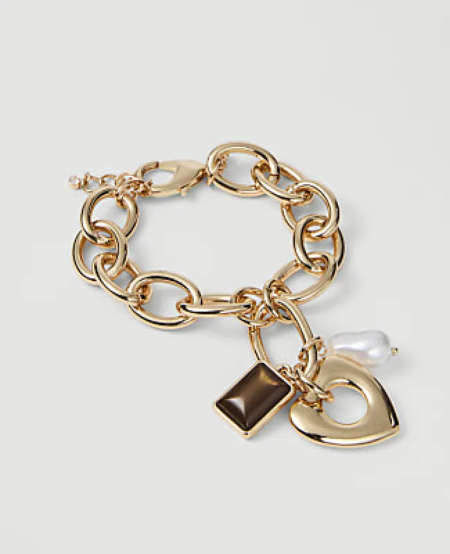 Ann Taylor Heart Charm Bracelet made by Ann Taylor