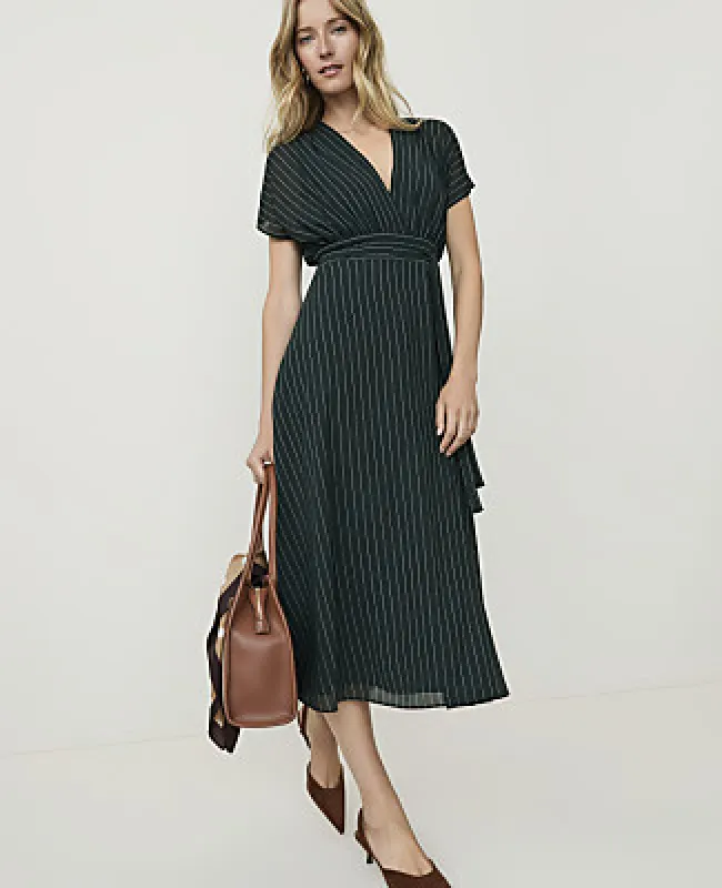 Ann Taylor Striped Midi Flare Dress made by Ann Taylor