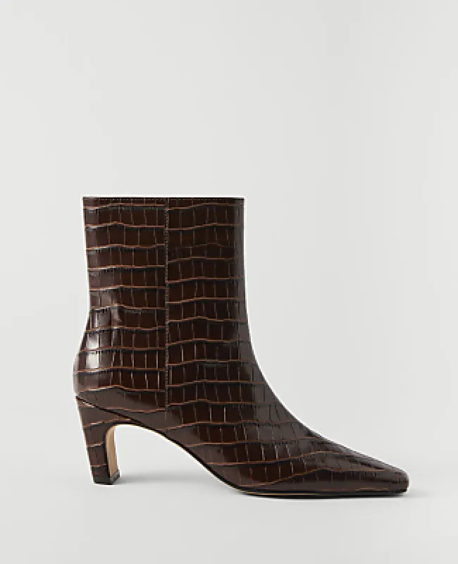 Ann Taylor Croco Skinny Heel Bootie made by Ann Taylor