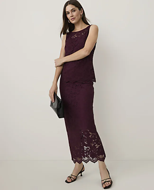 Ann Taylor Column Lace Midi Skirt made by Ann Taylor