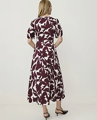 Ann Taylor Floral Puff Sleeve Midi Dress sold by Ann Taylor product image thumbnail 2